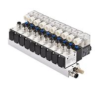 Heschen Elettrico pneumatico 10 Elettrovalvola, 3V210-08, DC12V, PT1/4, 3/2 Via, Collettore Base Silenziatore Rapidi Raccordi Set