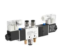 Heschen Elettrovalvola pneumatica elettrica 4V230C-08 12 VDC PT1/4 5 vie 3 posizioni doppia bobina pilotata elettrica tipo chiuso CE con raccordi e silenziatore