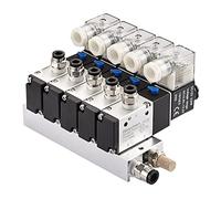 Heschen Elettrovalvola pneumatica elettrica 5, 3V210-08, DC12V, PT1/4, 3/2 vie, silenziatore base collettore raccordi rapidi Set