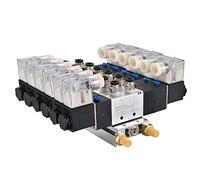 Heschen Elettrovalvola pneumatica elettrica 6, 4V230C-08, 24VDC, PT1/4, 5 Way 3 Posizione, Base collettore, Silenziatore, Set di raccordi rapidi, CE
