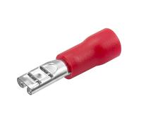 Heschen Femmina Quick Disconnects Vinyl Isolato, FDD1.25-110, 2,8 x 0,5 mm Terminale, per 0,5-1,5 mm² (22-16 AWG), Rosso, 100 pezzi