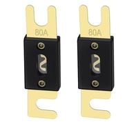Heschen, fusibile ANL-80 da 80 Amp per impianti audio su automobili, sui toni dell’oro e del nero; confezione da 2