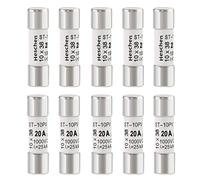 Heschen Fusibile Solare DC1000V PV, Tipo gPV, ST-10PV, 10 x 38 mm, 20 A 1000 VDC, per Protezione Sistema Fotovoltaico, 10 Pezzi