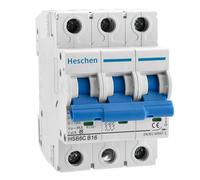 Heschen HSB6C, interruttore miniaturizzato con corrente 16 Amp, 3 poli, tipo B, capacità di rottura 6 kA, montaggio su guida DIN
