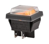 Heschen Interruttore a bilanciere ON-OFF DPST 4 terminali luce gialla 16A 250VAC con copertura impermeabile