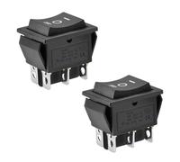 Heschen Interruttore a bilanciere (ON)-OFF-(ON) Momentary DPDT 6 Terminali 16A 250VAC Nero 2 Pack