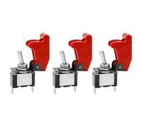 Heschen Interruttore a levetta in metallo a scatto, 12V 20A, SPST, ON/OFF 2 posizioni, 2 pin, con cappuccio impermeabile rosso, 3 pezzi