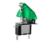 Heschen Interruttore a levetta in metallo a scatto, 12V 20A, SPST, ON/OFF 2 posizioni, 3 pin, con tappo impermeabile (verde chiaro)