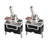 Heschen Interruttore a levetta in metallo, C511A, SPST, permanente, ON/OFF 2 posizioni, 15 A 250 V CA, terminale a 2 linguette, CE (2)