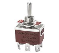 Heschen interruttore a levetta in metallo DPDT momentaneo (ON)/OFF/(ON) 3 posizioni 15A 250VAC 6 terminale scheda CE