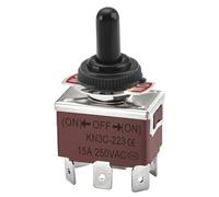 Heschen Interruttore a levetta in metallo DPDT Momentary (ON)/OFF/(ON) 3 posizioni 15A 250VAC 6 Tab Terminale CE