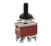 Heschen Interruttore a levetta in metallo, HS-223, DPDT, tipo momentaneo, (ON)/OFF/(ON) 3 posizioni, 15A 250VAC, 6 terminali a vite, CE, con coperchio impermeabile