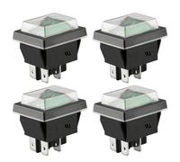 Heschen, interruttore basculante on-off, tipo DPST, 4 terminali, a luce verde, da 16 A, 250 V corrente alternata, con copertura impermeabile (4)