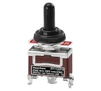 Heschen, interruttore di metallo a levetta DPDT (ON)/OFF/(ON), 3 posizioni, 15 A, 250 V CA, con copertura impermeabile, certificazione CE