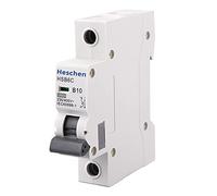 Heschen Interruttore miniaturizzato HSB6C, corrente 10Amp, 1 polo, tipo B, capacità di rottura 6kA, montaggio su guida DIN