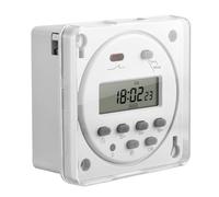 Heschen Interruttore Orario Digitale LCD CN101A, Temporizzatore Programmabile, Tensione di Controllo AC/DC24V, 16A, 28 Programmi ON/OFF, Batteria Sostituibile, con Copertura Impermeabile, SPST, CE