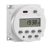 Heschen Interruttore Orario Digitale LCD CN101A, Temporizzatore Programmabile, Tensione di Controllo AC/DC12V, 16A, 28 Programmi ON/OFF, Batteria Sostituibile CR2032, SPST, CE