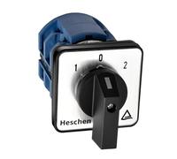 Heschen Interruttore selettore universale a camma rotante, SZW26-63/D202.2, 660V 63A, ON-OFF-ON 3 posizioni, 2 fasi, 8 terminali, adatto per commutazione manuale di circuiti CA