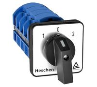 Heschen Interruttore selettore universale rotante SZW26-63/D404.4, 660 V, 63 A, On-Off-On, 3 posizioni, 4 fasi, 4NO+4NC 16 terminali CE