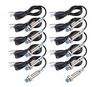 Heschen M12 Interruttore sensore di prossimità induttivo, Non schermato tipo, LJ12A3-4-Z/BX, Rivelatore 4mm, 10-30VDC 200mA, NPN Normalmente aperto(NO), 3 fili (10) Blue