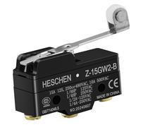 Heschen Microinterruttore, Z-15GW2-B, leva a rullo a cerniera, 3 terminali a vite, distanza tra i contatti 0,5 mm, corrente nominale 15A