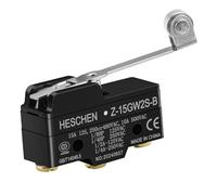 Heschen Microinterruttore Z-15GW2S-B Leva con rotella a cerniera in acciaio inossidabile 3 Terminale a vite 0,5 mm Distanza tra i contatti 15 A Corrente nominale