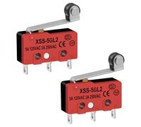 Heschen Mini microinterruttori XSS-5GL2 SPDT a rullo corto, 3 poli, 5 A, 125 V AC, 3 A, 250 V AC, CE & TüV, 2 pezzi