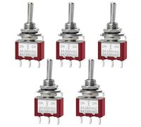 Heschen mini momentaneo interruttore a levetta mts-123, (on) -off- (on) SPDT, 3 pin, 2 A 250 V, 5 A 120 V, confezione da 5