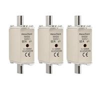 Heschen NH Fuse Link NH000 50A gG, Indicatore Frontale, Rivelatore Combinato, Confezione da 3 (50A)