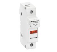 Heschen Portafusibili solari/fotovoltaici, portafusibili PV, RT18-32(X), DC1000V 32A, 1 polo, indicazione del fusibile soffiato, montaggio su guida DIN da 35mm, per fusibile ST-10PV 10 * 38mm, CE UL