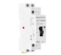 Heschen Protezione CA modulare per uso domestico, CT1-16M/20, 16A, 2 poli, 2NO, due bobine normalmente aperte, 220VAC, montaggio su guida DIN da 35 mm, con interruttore di controllo manuale