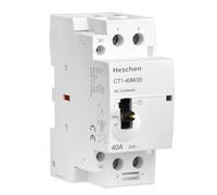 Heschen Protezione modulare CA domestica, CT1-40M/20, 40A, 2 poli, 2NO, due normalmente aperti; bobine da 220 VAC, montaggio su guida DIN da 35 mm, con interruttore di controllo manuale