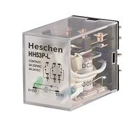Heschen - Relè di alimentazione multiuso HH53P-L da 24 V CC, bobina da 5A a 220 V CA / 24 V CC, 3PDT con terminali a 11 pin e indicatore a LED.
