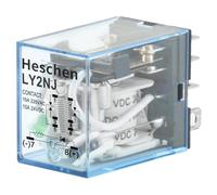 Heschen Relè per uso generale, LY2NJ, bobina 24VDC, 10A 24VDC/220VAC, DPDT, indicatore LED