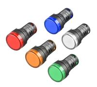 Heschen Spie luminose AD16-22D/S, a LED, da 22 mm, 24 V CC, 20 mA, confezione da 5 pezzi, colori rosso, verde, giallo, blu, bianco