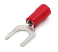 Heschen SV1.25-6S - Connettore a crimpare per forcella, isolante, misura 1/4", per 0,5-1,5 mm² (22-16 AWG) rosso, confezione da 100