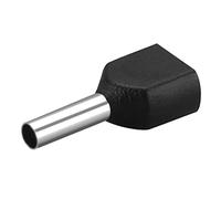 Heschen TE1508 AWG Terminali doppi a tubetto isolato, 16 x 2/1,25 mm² x 2, lunghezza 8 mm, colore nero, confezione da 1000