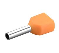 Heschen TE7508 - Doppia crimpatura, AWG 20 x 2/0,75 mm² 2, doppia estremità del cavo, terminali terminali a doppia corda, lunghezza 8 mm, colore: arancione, confezione da 1000