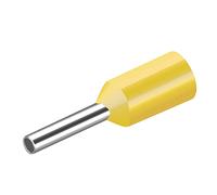 Heschen Terminale cavo E0506, AWG22 / 0,5 mm², connettore a crimpare in rame, isolato in vinile, giallo, confezione da 1000