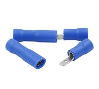 Heschen - Terminale per cavi maschio/femmina, in vinile, completamente isolato, 2,8 x 0,5 mm, per 1,5-2,5 mm² (16-14 AWG) blu, confezione da 100