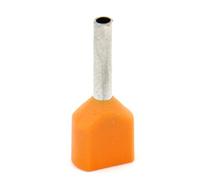 Heschen Twin Crimp TE0508 AWG 22 * 2/0.5 mm² * 2, doppia cerniera puntali, doppia estremità del cavo terminali, lunghezza 8 mm, arancio, confezione da 1000