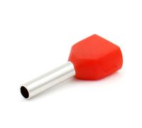 Heschen Twin Crimp TE7508 AWG 20 * 2/0.75 mm² * 2, doppia cerniera puntali, doppia estremità del cavo terminali, lunghezza 8 mm, rosso, confezione da 1000