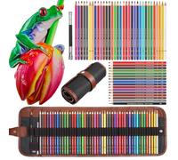 Heshengping Set di 48 matite colorate da disegno per disegni da colorare kit da disegno forniture artistiche con custodia in tela arrotolabile regalo per adulti principianti famiglie