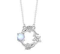 HESHS 12 Costellazioni Oroscopo Pesci Astrologia Collane per Donne Argento Sterling 925 Pietra di Luna Ciondolo in Cristallo Collana Zodiacale Gioielli Creativi Regali per Fidanzata Madre