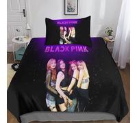 HESHS 3D Con Stampa Di BLACKPINK Set Di Biancheria Da Letto Con 3 Pezzi Copripiumino E Federa Coordinata Per Ragazzi E Ragazze,coppie,camera Da Letto,decorazione Single（135x200cm）
