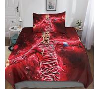 HESHS 3D Con Stampa Di Cristiano Ronaldo Set Di Biancheria Da Letto Con 3 Pezzi Copripiumino Con Chiusura A Cerniera Per Ragazzi E Ragazze,coppie,camera Da Letto,decorazione Single（135x200cm）