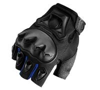 HESHUWEN Guanti Moto Guanti da moto estivi corti in rete corsa fuoristrada motocross uomo antiurto(MC29D-lan,L)