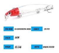 HESHUYAN Esche da Pesca 1 Esca Artificiale for la Pesca a pesciolino, Wobbler Flutuante, Crankbait Bass, 11 mm, 13,5 g Esche Artificiali(1)
