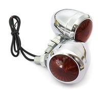 HESHUYAN Frecce Moto 2/4pcs 12v Metal Chrome Crome Crome Segnale Torna Indicatore di lampadina alogena Lampada Vintage Universal(2Pcs)