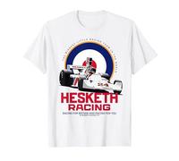 Hesketh Racing Campione del Mondo Britannico Racing Classic Team Maglietta, Uomo, Bianco, L